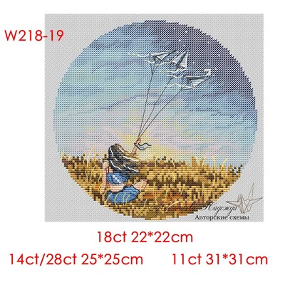 Siuvinėjimo kryželiu rinkinys Atgal Girl Series 22 28ct 18ct 14ct 11ct gali būti pritaikytas pagal užsakymą spausdintas audinys, rankinis medžiagos krepšys