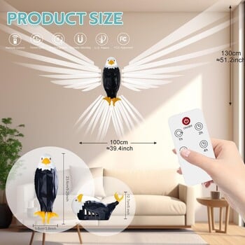 Коледна стенна лампа Owl Eagle Shape Projector Модерна творческа атмосфера Ledenergy Saving Дистанционно управление Стенно монтирано осветление Хелоуин