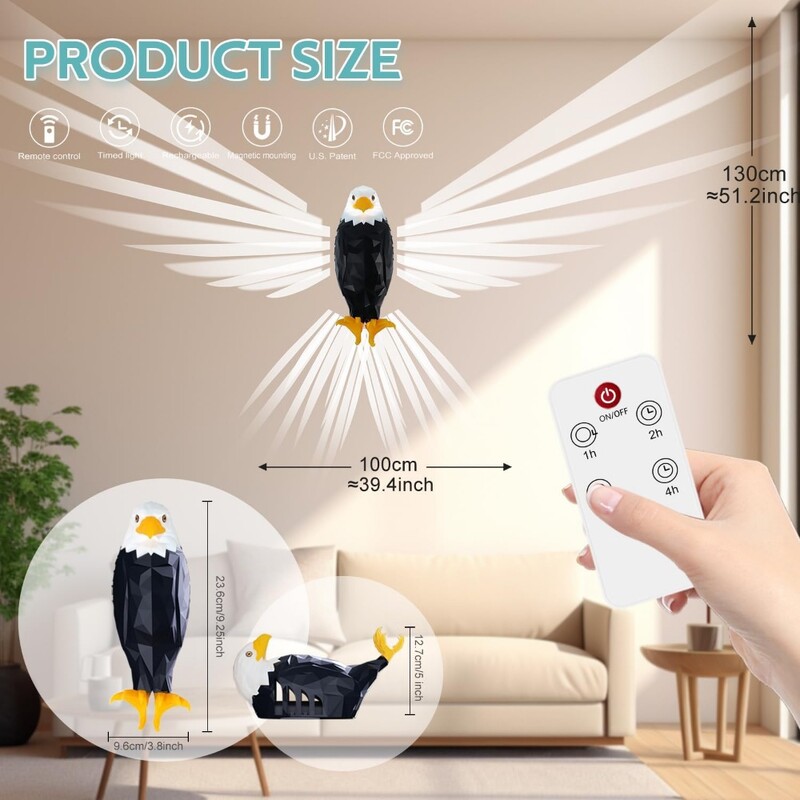 Božićna zidna svjetiljka Projektor u obliku orla sova Moderna kreativna atmosfera Ledenergy Saving Daljinski upravljač Zidna svjetiljka Noć vještica