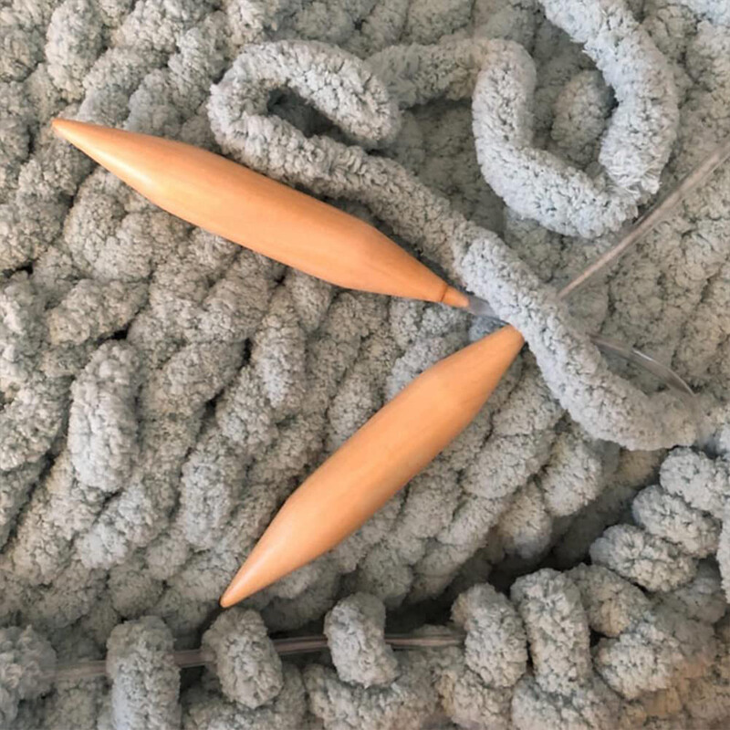 15/20/25 mm Drvene goleme igle Kružne igle za pletenje s dvostrukim vrhom za debelu pređu Alat za tkanje džempera s ogromnim rubovima