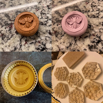 Κυψελοειδή καλούπι σαπουνιού 3D Bumble Bee Stamp for Handmade Lotion Bars Bee Wax Melts Bath Bomb Σοκολάτα Εργαλεία διακόσμησης