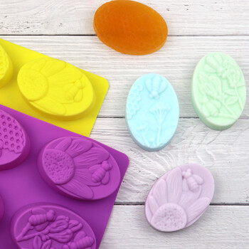 Κυψελοειδή καλούπι σαπουνιού 3D Bumble Bee Stamp for Handmade Lotion Bars Bee Wax Melts Bath Bomb Σοκολάτα Εργαλεία διακόσμησης