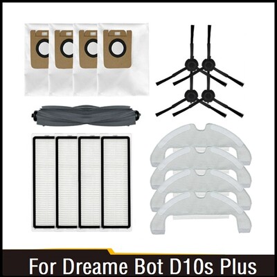 17 ks pre robotický vysávač Dreame D10S Plus / RLS6AD, hlavné bočné kefy, filter, vrecká na mop, vymeniteľné príslušenstvo