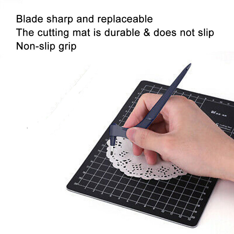 Amatų pjovimo įrankių rinkinys 360 laipsnių besisukantis giroskopinis pjovimo menas pjovimo įrankiai su pjovimo rašikliu 15/30/45 laipsnių peiliai, pjovimo kilimėlis