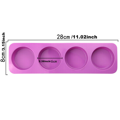 1 gab. Silikona ziepju veidne, ar rokām darināta ziepju gatavošanai, ovāls ziepju stieņu automāts apaļš kvadrātveida ziepju veidnes konfekšu šokolādes veidnes purpursarkanā krāsā