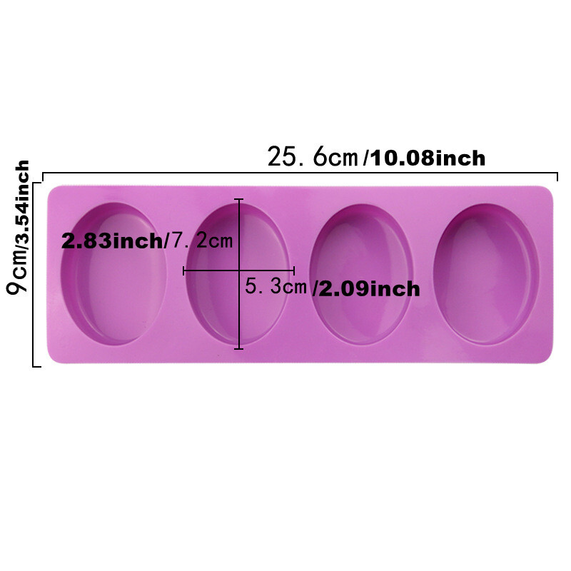 1 gab. Silikona ziepju veidne, ar rokām darināta ziepju gatavošanai, ovāls ziepju stieņu automāts apaļš kvadrātveida ziepju veidnes konfekšu šokolādes veidnes purpursarkanā krāsā