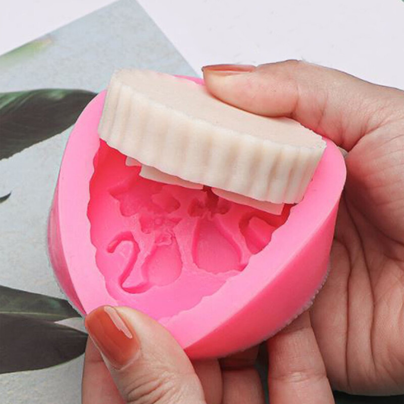 1vnt gyvūnų kačių silikono muilo forma Dviejų kačių gipso amatų forma, apvali rankų darbo muilo žvakės formelė