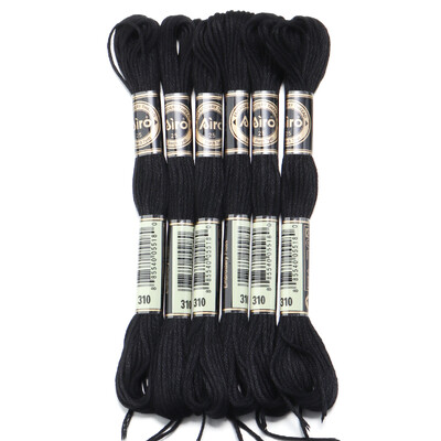 6 db/tétel 8 m poliészter keresztszemes cérna Színes hímző cérna pánt barkács varráshoz kézműves ruházati kiegészítők