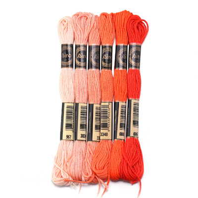 6 db/tétel 8 m poliészter keresztszemes cérna Színes hímző cérna pánt barkács varráshoz kézműves ruházati kiegészítők