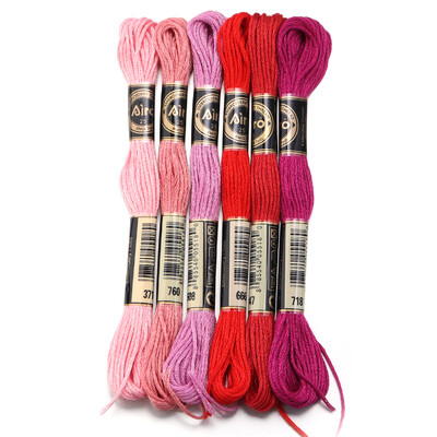 6 db/tétel 8 m poliészter keresztszemes cérna Színes hímző cérna pánt barkács varráshoz kézműves ruházati kiegészítők