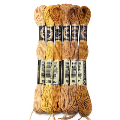 6 db/tétel 8 m poliészter keresztszemes cérna Színes hímző cérna pánt barkács varráshoz kézműves ruházati kiegészítők