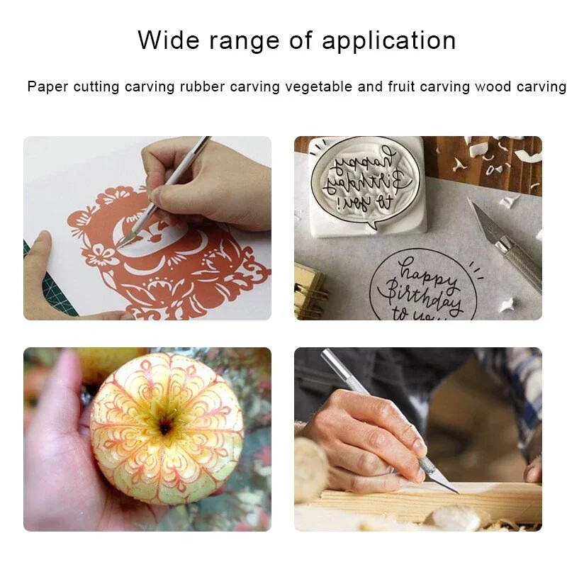 Graviravimo neslystančio metalo skalpelio peilių rinkinys Ašmenys Pjovimo amatiniai peiliai mobiliajam telefonui Popieriaus pjaustymas Rankdarbiai Drožyba Rankiniai įrankiai
