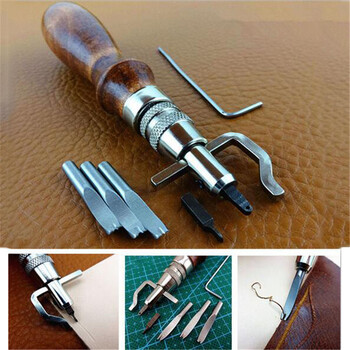 Εγχειρίδιο DIY Tools Professional Leathercraft Adjustable Stittching Groover Crease Leather Handmade Practical Sewing Digger