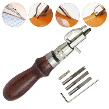 Εγχειρίδιο DIY Tools Professional Leathercraft Adjustable Stittching Groover Crease Leather Handmade Practical Sewing Digger