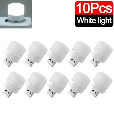 50-1 kom Mini USB noćna svjetla za računalo Mobilno napajanje USB utikač lampe za punjenje LED topla bijela zaštita za oči Svjetlo za čitanje knjiga