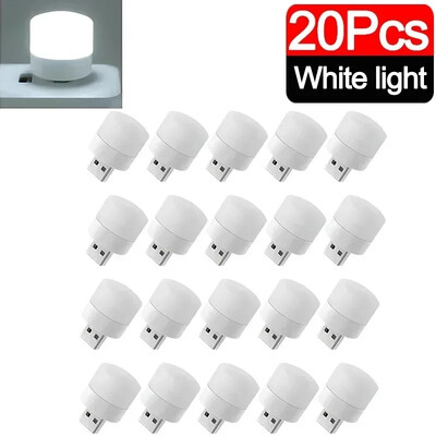 50-1 kom Mini USB noćna svjetla za računalo Mobilno napajanje USB utikač lampe za punjenje LED topla bijela zaštita za oči Svjetlo za čitanje knjiga