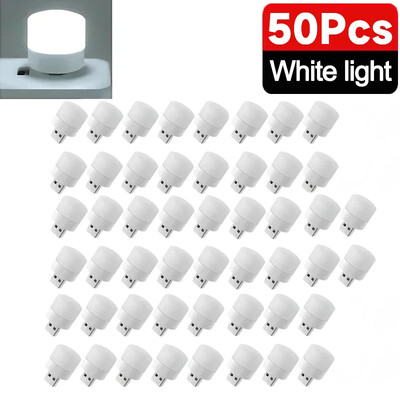 50-1 kom Mini USB noćna svjetla za računalo Mobilno napajanje USB utikač lampe za punjenje LED topla bijela zaštita za oči Svjetlo za čitanje knjiga
