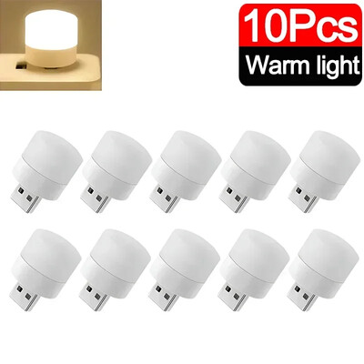 50-1 kom Mini USB noćna svjetla za računalo Mobilno napajanje USB utikač lampe za punjenje LED topla bijela zaštita za oči Svjetlo za čitanje knjiga