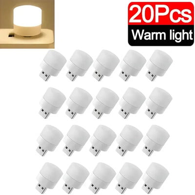 50-1 kom Mini USB noćna svjetla za računalo Mobilno napajanje USB utikač lampe za punjenje LED topla bijela zaštita za oči Svjetlo za čitanje knjiga