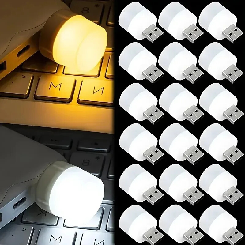 50-1 kom Mini USB noćna svjetla za računalo Mobilno napajanje USB utikač lampe za punjenje LED topla bijela zaštita za oči Svjetlo za čitanje knjiga