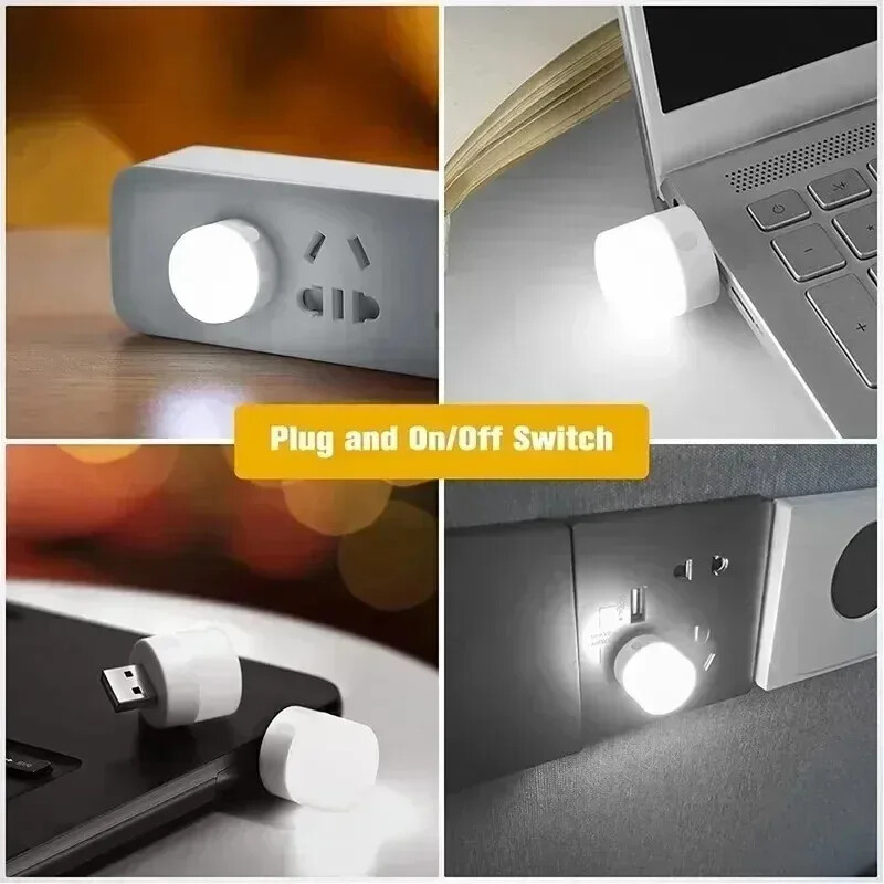 50-1 kom Mini USB noćna svjetla za računalo Mobilno napajanje USB utikač lampe za punjenje LED topla bijela zaštita za oči Svjetlo za čitanje knjiga