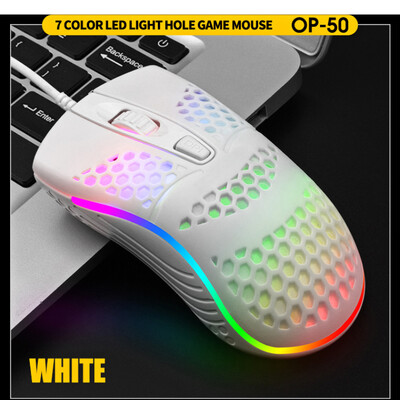 Vezetékes kábeles Gaming 7 lélegző LED háttérvilágítás Optikai egér USB Számítógép üreges Egerek Laptop Asztali 4D PC otthoni használatra Irodai