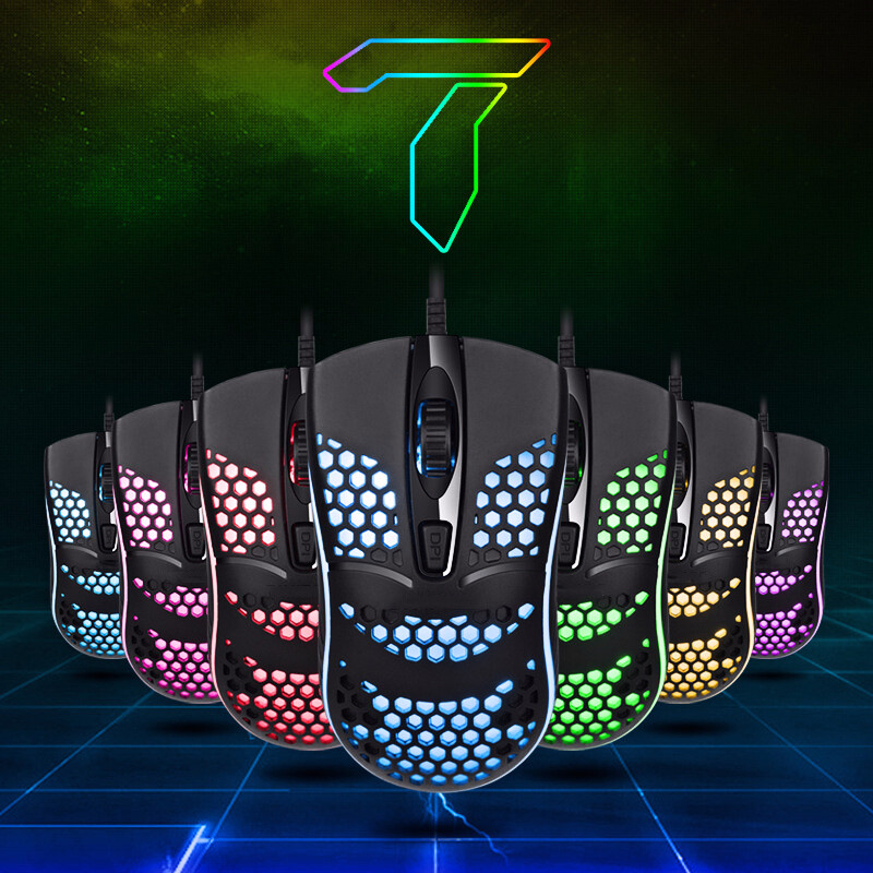 Vezetékes kábeles Gaming 7 lélegző LED háttérvilágítás Optikai egér USB Számítógép üreges Egerek Laptop Asztali 4D PC otthoni használatra Irodai
