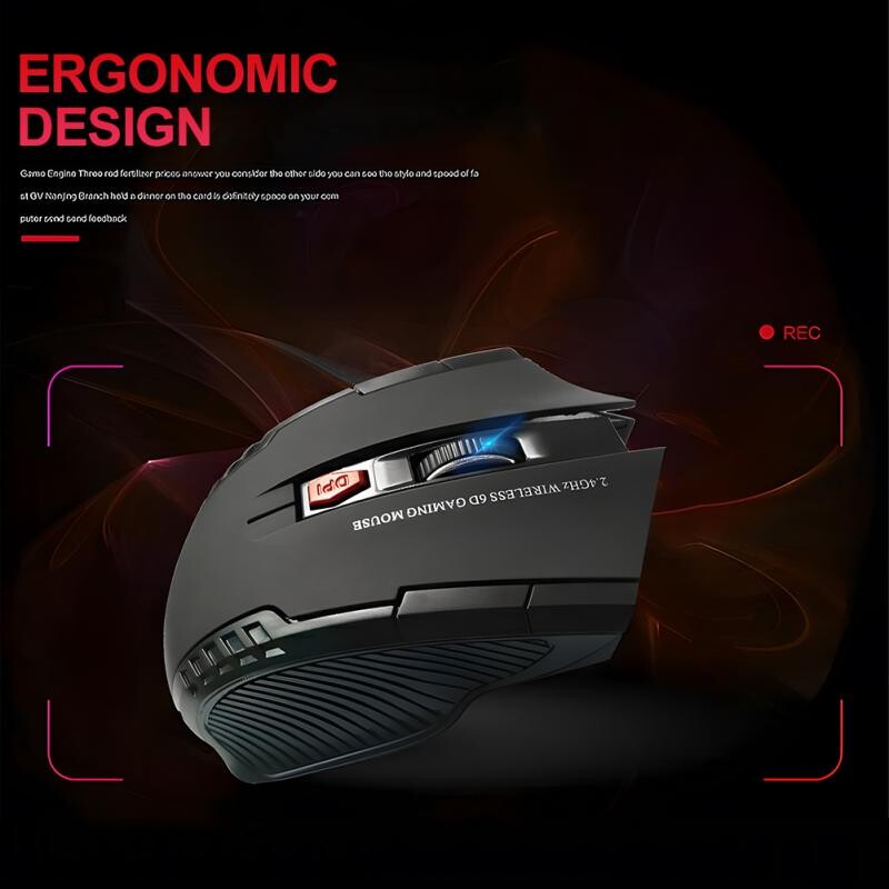 Mouse fără fir 2.4G Receptor USB 6 butoane Mouse-uri optice profesionale fără fir USB Mouse Scroll dreapta pentru laptop PC Gamer