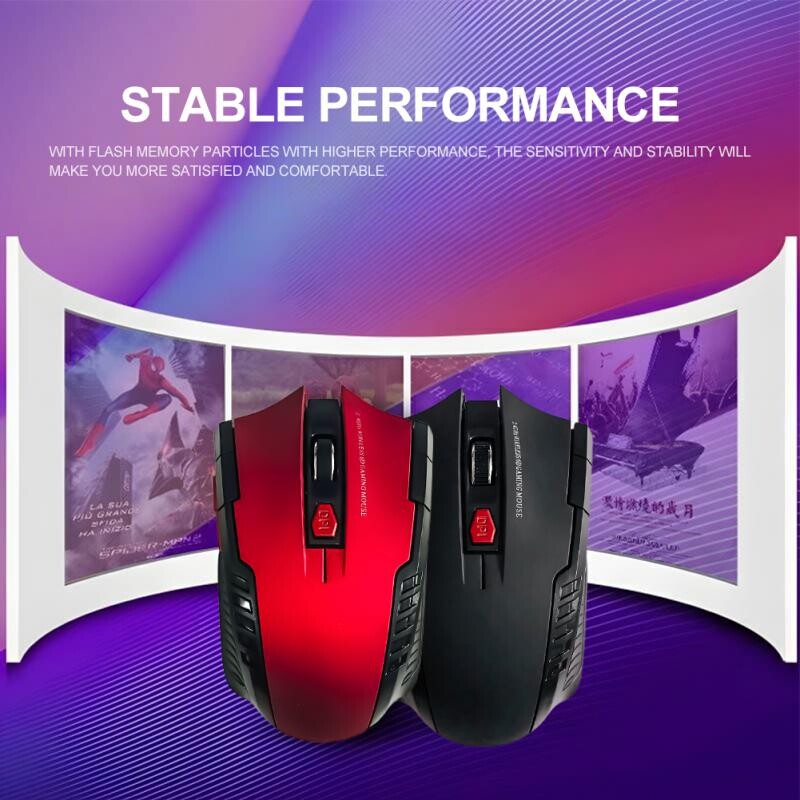 Mouse fără fir 2.4G Receptor USB 6 butoane Mouse-uri optice profesionale fără fir USB Mouse Scroll dreapta pentru laptop PC Gamer