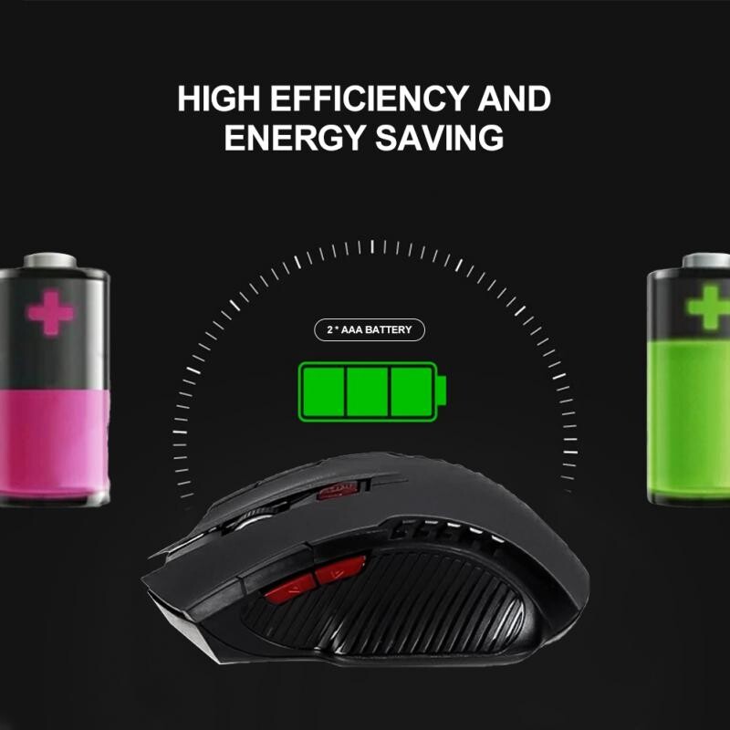 Mouse fără fir 2.4G Receptor USB 6 butoane Mouse-uri optice profesionale fără fir USB Mouse Scroll dreapta pentru laptop PC Gamer