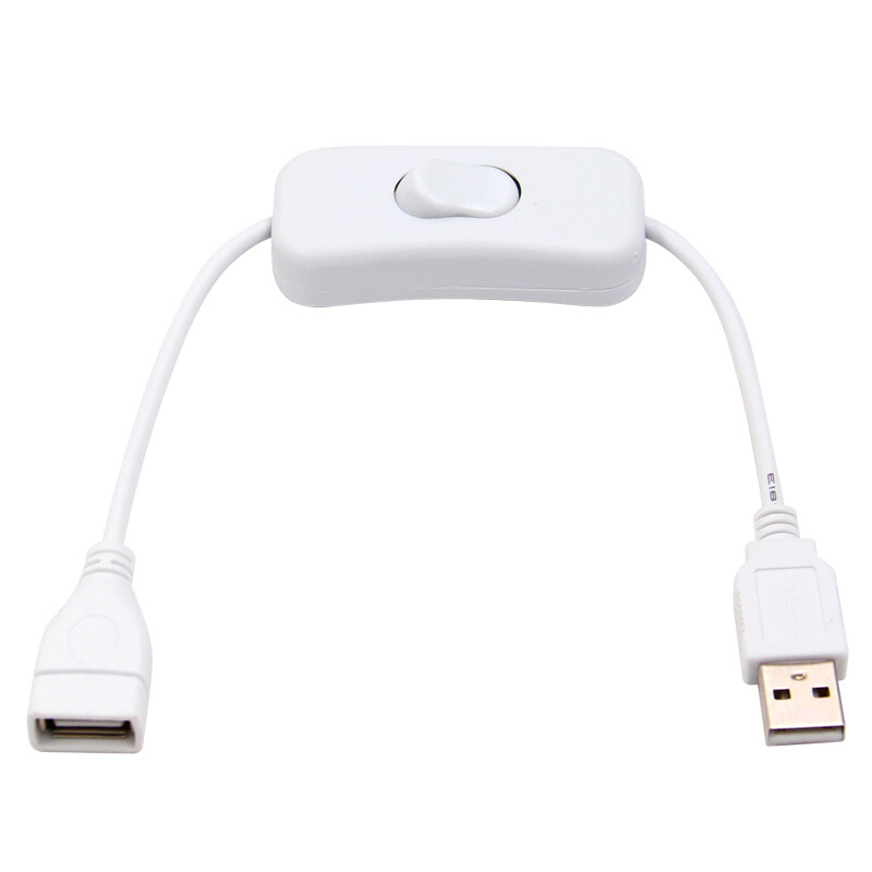 30CM DC predĺžený USB kábel s prepínačom a tlačidlom napájania, napájací kábel s dlhou životnosťou, adaptér na nabíjanie lampy pre USB lampu, USB ventilátor