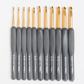 Japonijos Hirosimos įrankiai Tulpių Eitmo serijos nėriniai, juoda rankena, aukso spalvos nerti, rankomis megzti vilnos nėrimo „pasidaryk pats“ nemokamas pristatymas