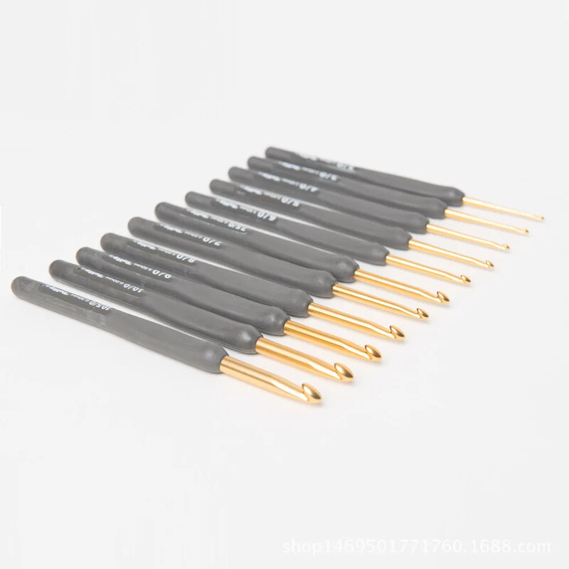 Japonijos Hirosimos įrankiai Tulpių Eitmo serijos nėriniai, juoda rankena, aukso spalvos nerti, rankomis megzti vilnos nėrimo „pasidaryk pats“ nemokamas pristatymas