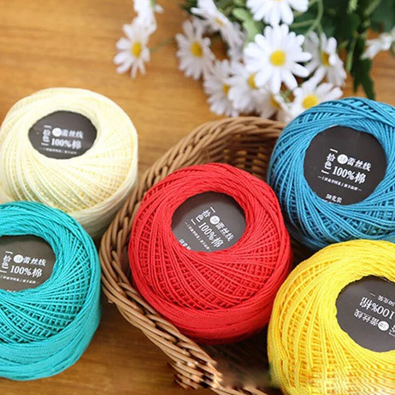 1 db 3-as méretű csipkeszál barkács horgolt sapka baba sál kézi kötés varrócérna pamut tömör öltés hímzési kiegészítők