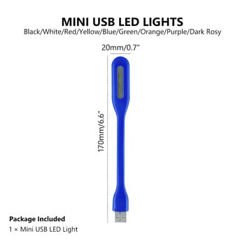 Φωτιστικό ανάγνωσης Mini USB LED Φορητό φωτιστικό βιβλίου Ευέλικτα φώτα νυχτερινής κατασκήνωσης Επιτραπέζια φωτιστικά για φορητό υπολογιστή Power Bank για φορητό υπολογιστή