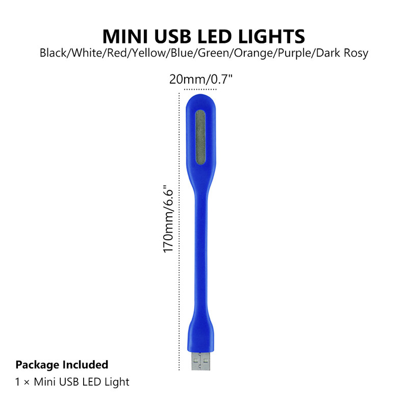 Mini USB LED Lumină de lectură Lampă portabilă pentru cărți Lumini flexibile de noapte pentru camping Lămpi de masă pentru Power Bank PC Notebook Laptop