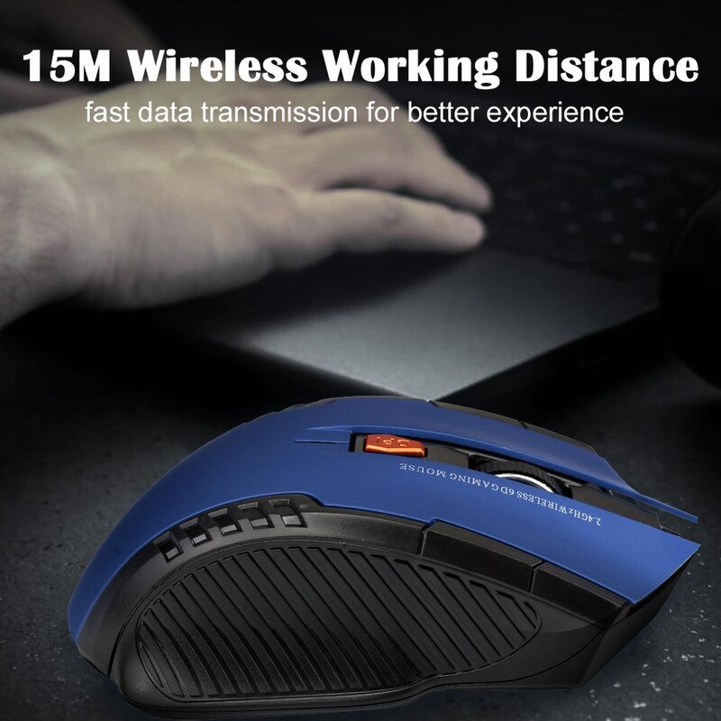 1pcs 2.4G Mouse fără fir optic cu 6 butoane Mouse Gamer Receptor USB 1600DPI Mouse fără fir pentru jocuri Mouse pentru laptop