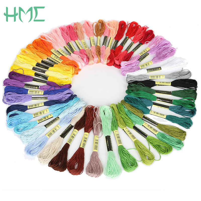 Nagyker 100 választható szín Hossz 7,5 m Horgonyos keresztszemes pamut hímző cérna 7,5 m/db pamut hímző cérna