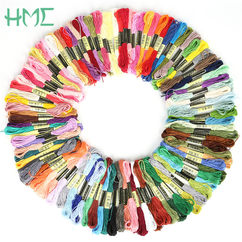 Nagyker 100 választható szín Hossz 7,5 m Horgonyos keresztszemes pamut hímző cérna 7,5 m/db pamut hímző cérna