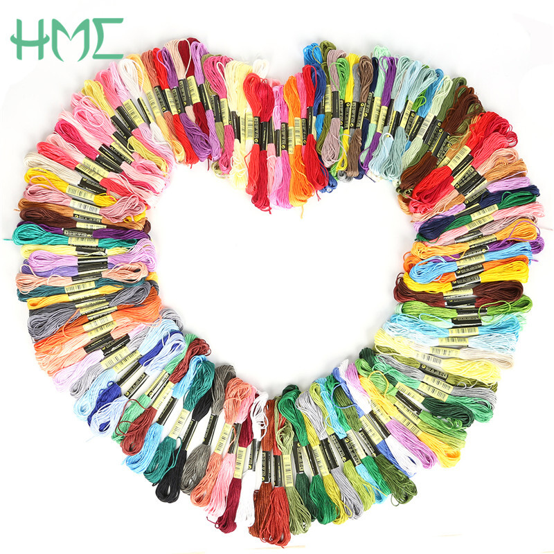 Nagyker 100 választható szín Hossz 7,5 m Horgonyos keresztszemes pamut hímző cérna 7,5 m/db pamut hímző cérna