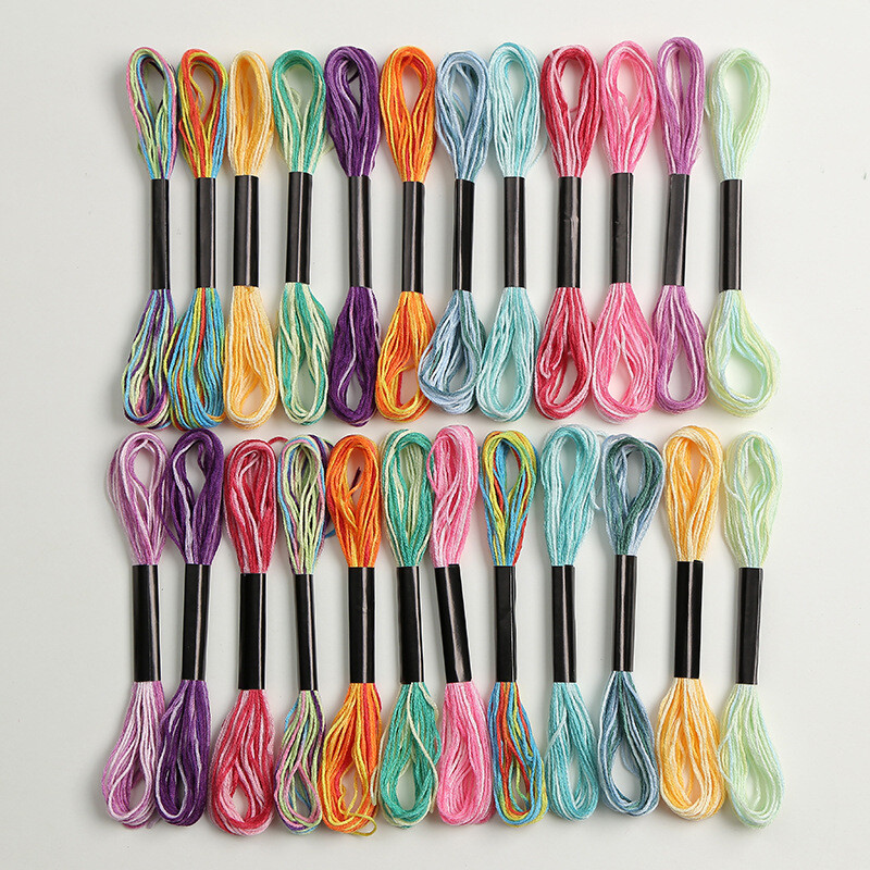 Siuvinėjimo kryželiu siūlu dažymo linijos siūlai „pasidaryk pats“ apyrankės siuvimo siūlai Daugiaspalviai siuvinėjimai