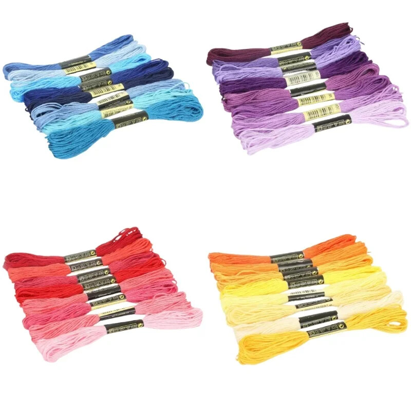 12/24/36/50 Ancoră similară cu punct de cruce din bumbac ață de brodat Kit de ață de cusut țevi de cusut artizanat Spiraea accesorii de cusut