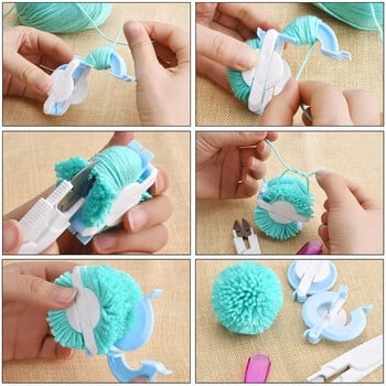 1 ΤΕΜ. 4 μεγεθών φορητό Pompom Maker Essential Pom-pom Maker Fluff Ball Weaver Needle Craft Homen DIY Πλεκτομηχανές μαλλί σπιτιού