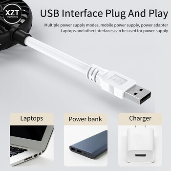 Μικρός ανεμιστήρας Plug and Play Creative Mini Usb Fan Φορητός φοιτητικός κοιτώνας Αξεσουάρ ψύξης για Power Bank Laptop Pc Ac Charger