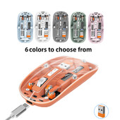 Juhtmeta läbipaistev arvutihiir 1600DPI 2,4G juhtmeta vaigistatud hiired USB-vastuvõtjaga arvutile sülearvuti sülearvutite tahvelarvuti tarvikud