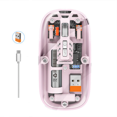 Juhtmeta läbipaistev arvutihiir 1600DPI 2,4G juhtmeta vaigistatud hiired USB-vastuvõtjaga arvutile sülearvuti sülearvutite tahvelarvuti tarvikud
