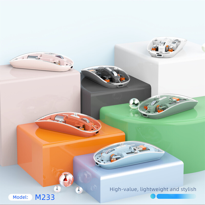 Ασύρματο διαφανές ποντίκι υπολογιστή 1600DPI 2.4G ασύρματα ποντίκια σίγασης με δέκτη USB για φορητό υπολογιστή Αξεσουάρ tablet φορητού υπολογιστή