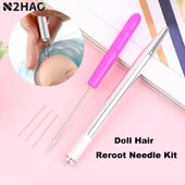 1 komplekts Doll Hair Reroot Adatu komplekts Pārkrāsot Baby Head Reborn Matu sakņu veidošanai Rīki Parūku izgatavošanas Piederumi Piederumi Komplekts DIY Doll Tools