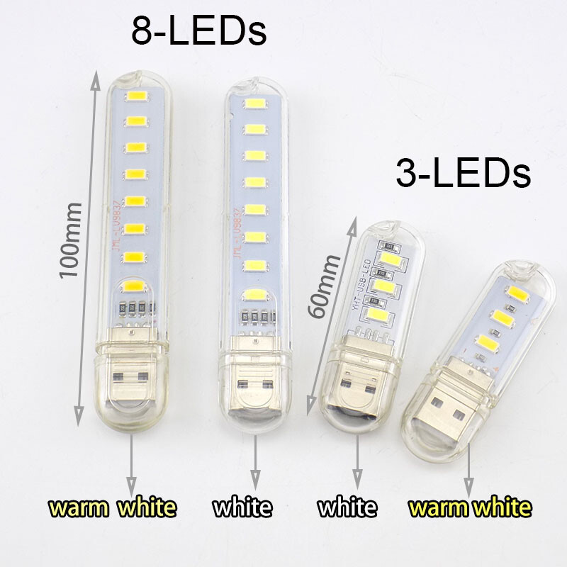Λάμπα LED 5V Mini USB Φακός ανάγνωσης βιβλίου Φωτισμός νυχτερινού φωτισμού για Power Bank Lighting Υπολογιστής Φορητός υπολογιστής Φορητός υπολογιστής