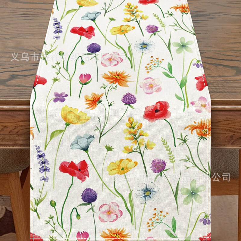 Rudens lino klevo lapų stalo vėliava Šventės vakarėlio dekoravimas Namų staltiesė Svetainės spintelė Staltiesė Arbatos vėliavėlių spausdinimas